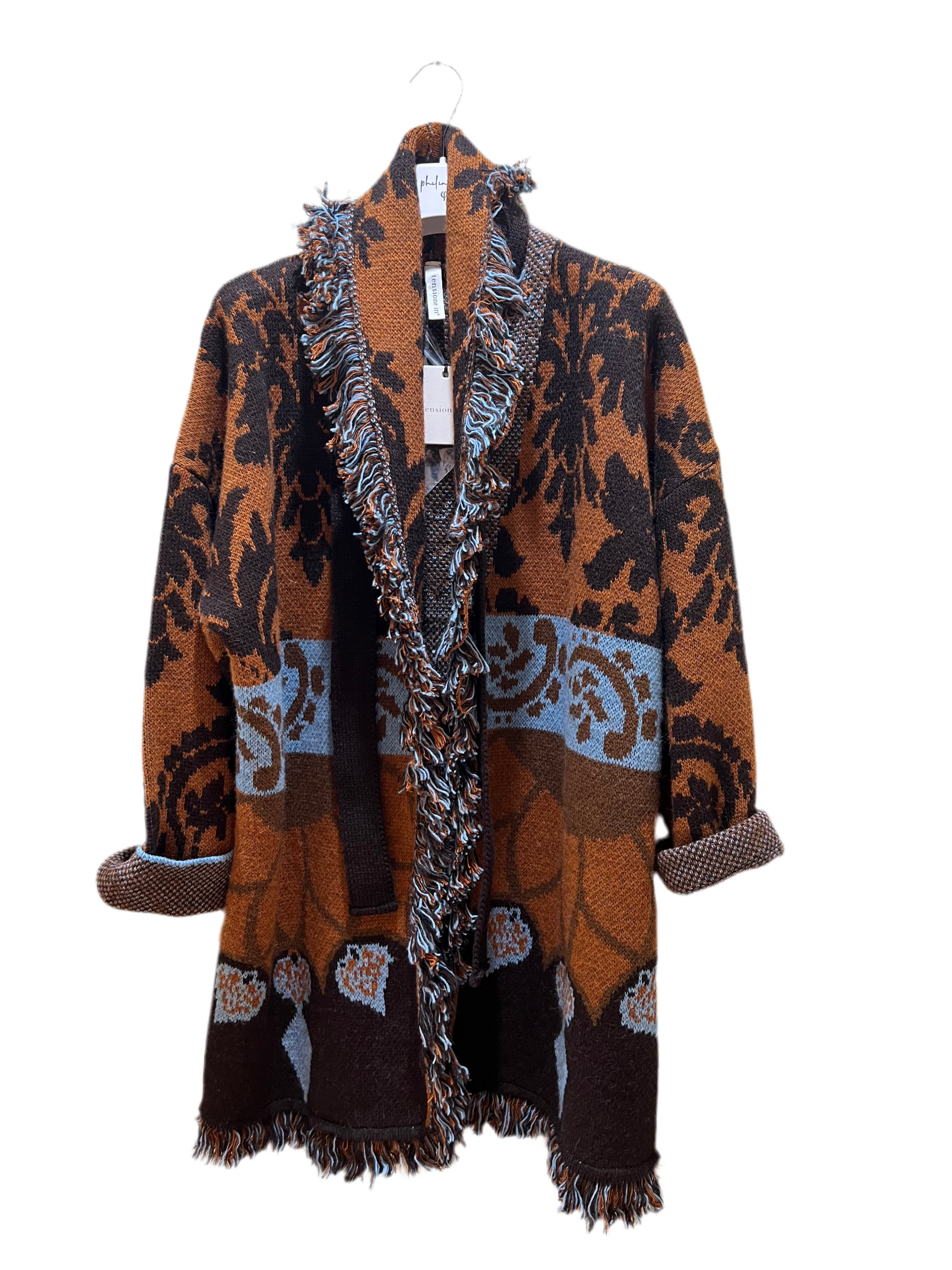 Cardigan tensione in con cintura