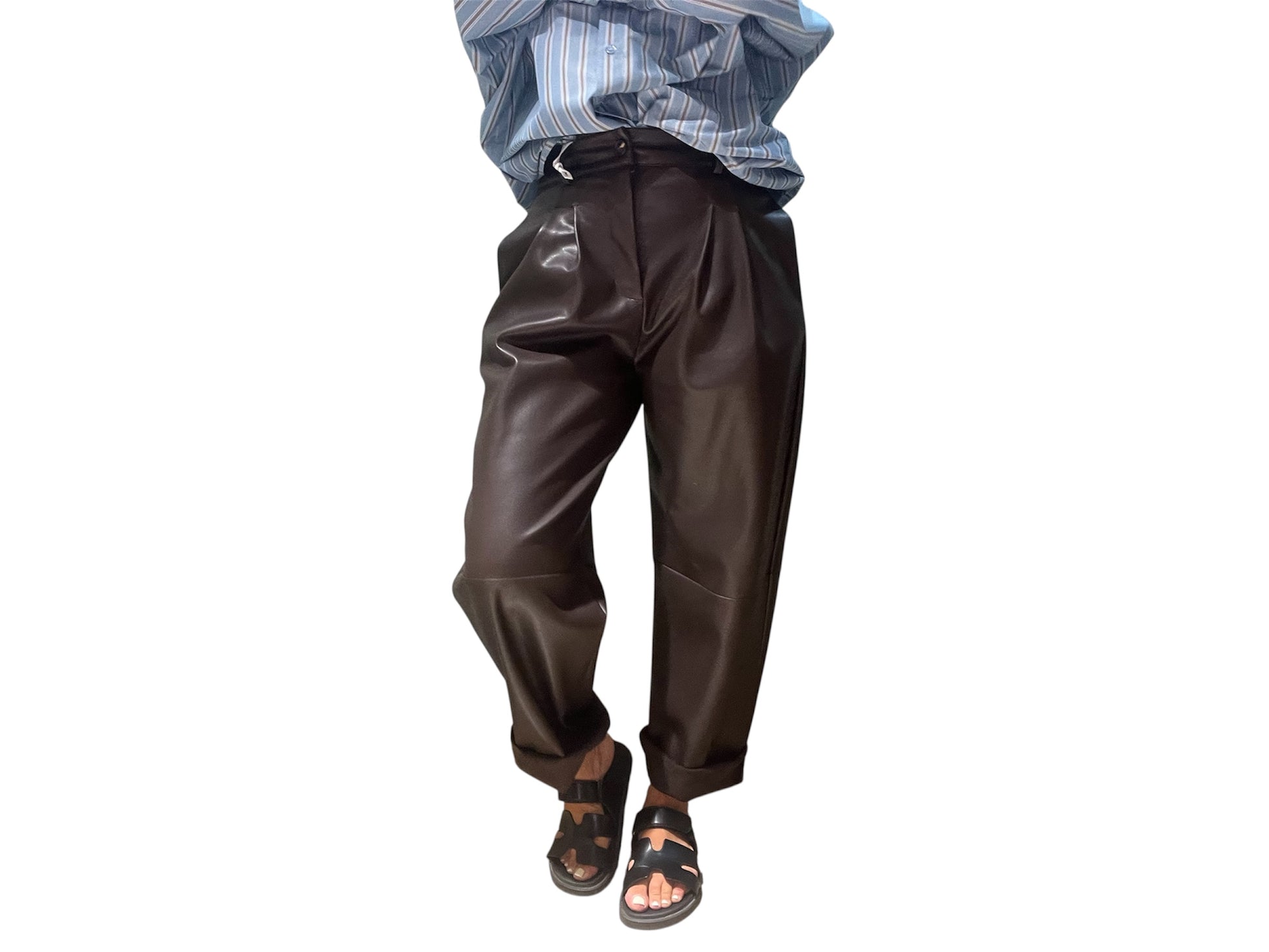 Pantaloni in eco pelle c/pences 5 Susy mix