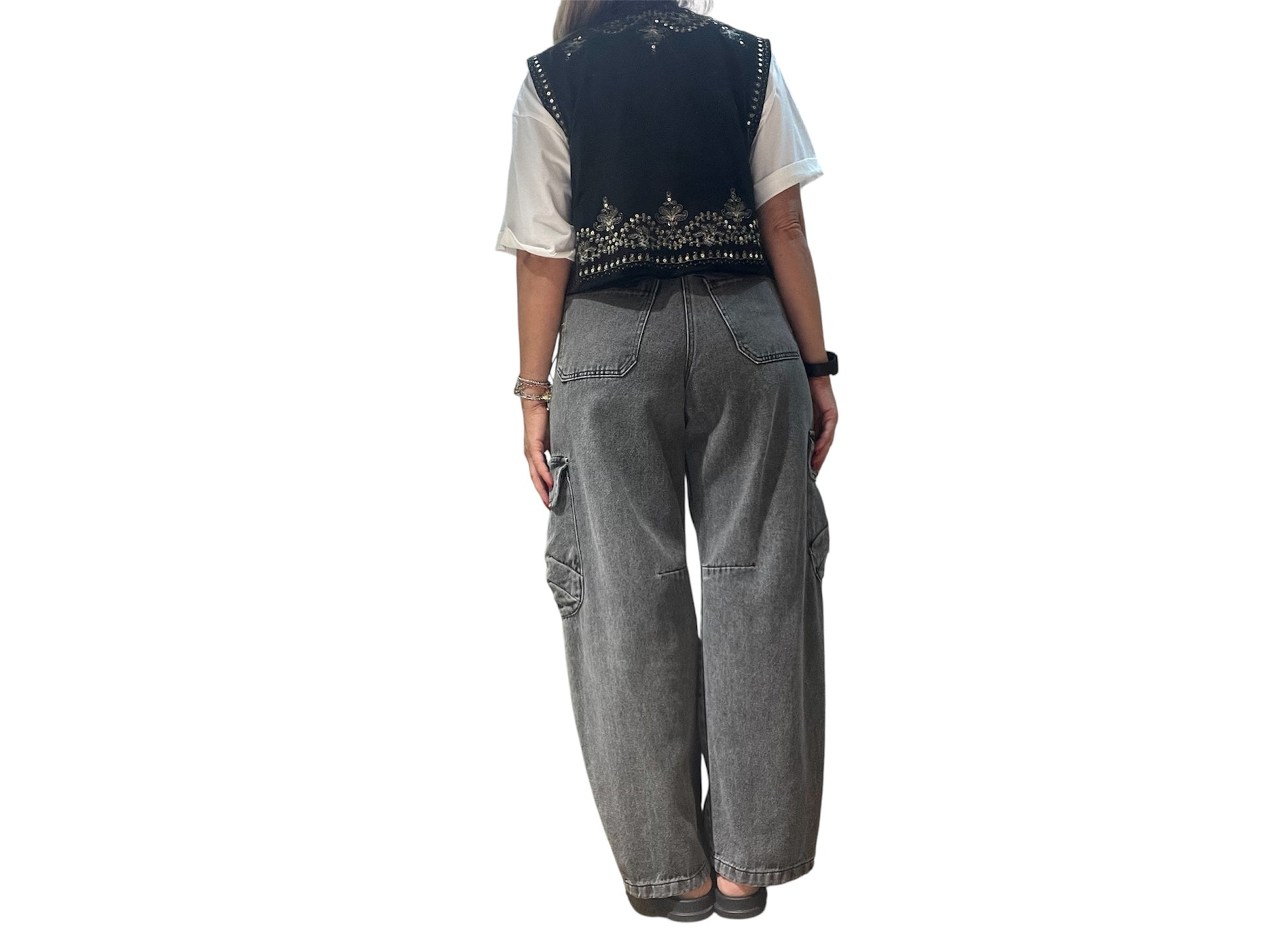 Pantaloni neri tensione in