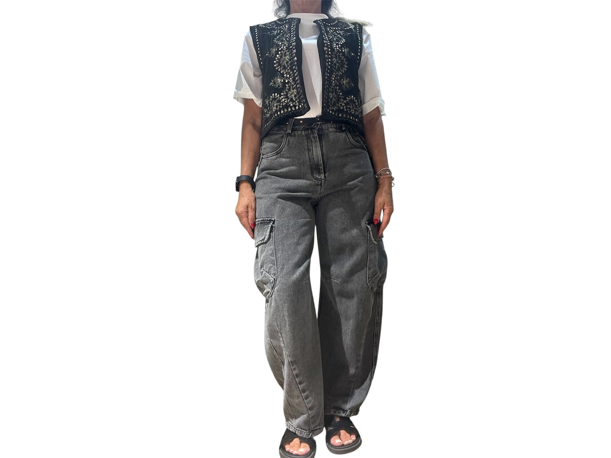 Pantaloni neri tensione in