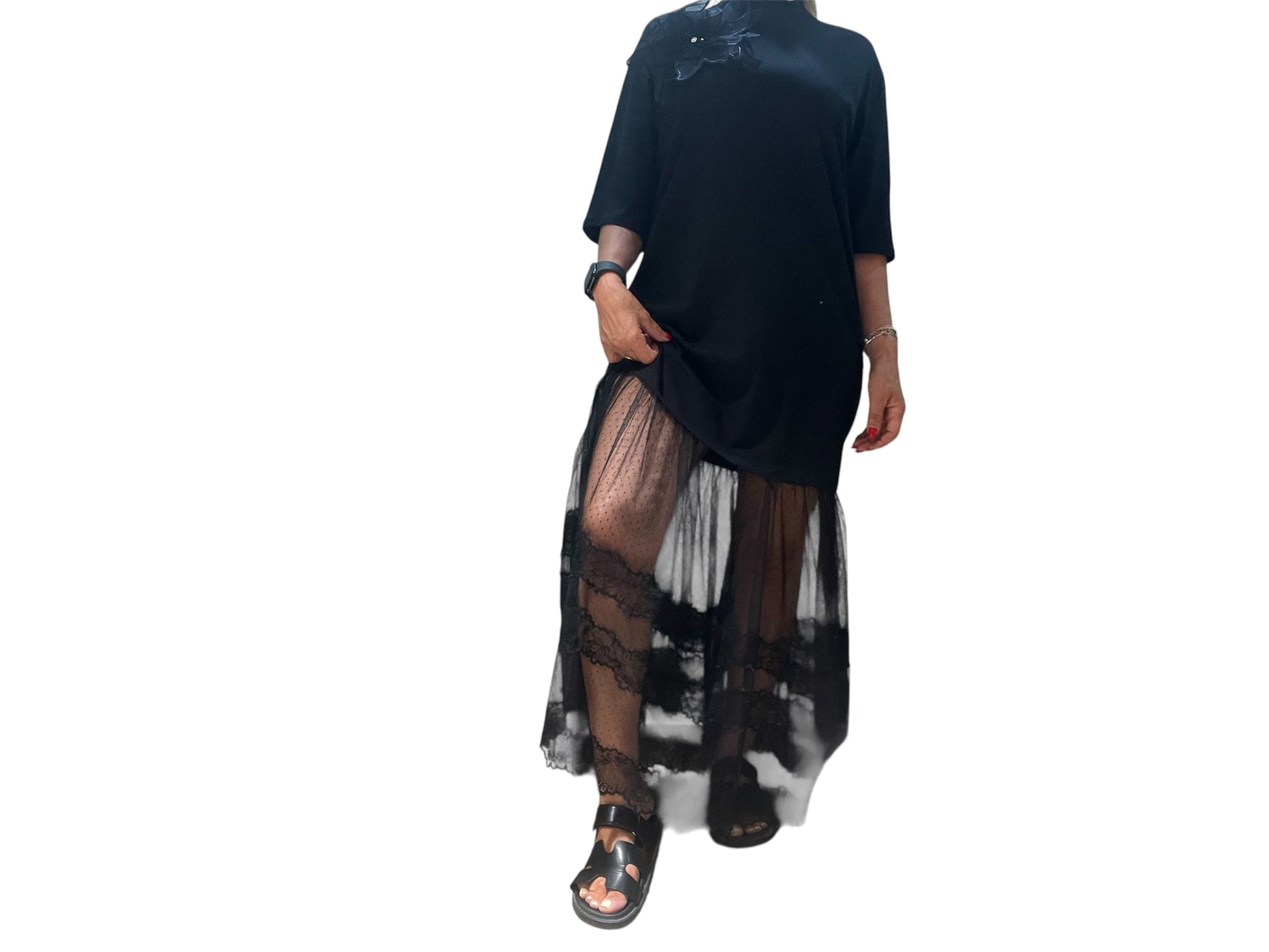 Abito nero tulle philia loft