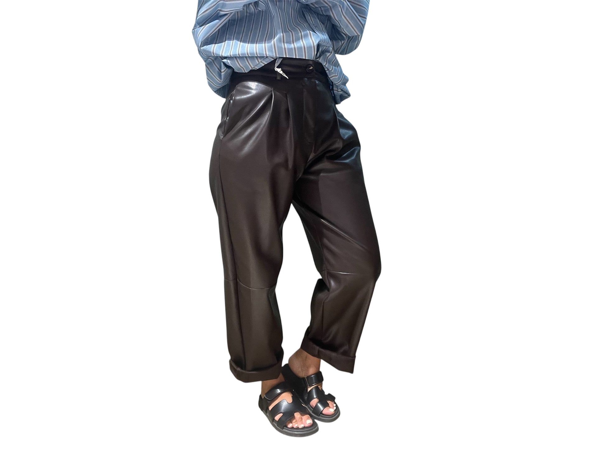 Pantaloni in eco pelle c/pences 5 Susy mix