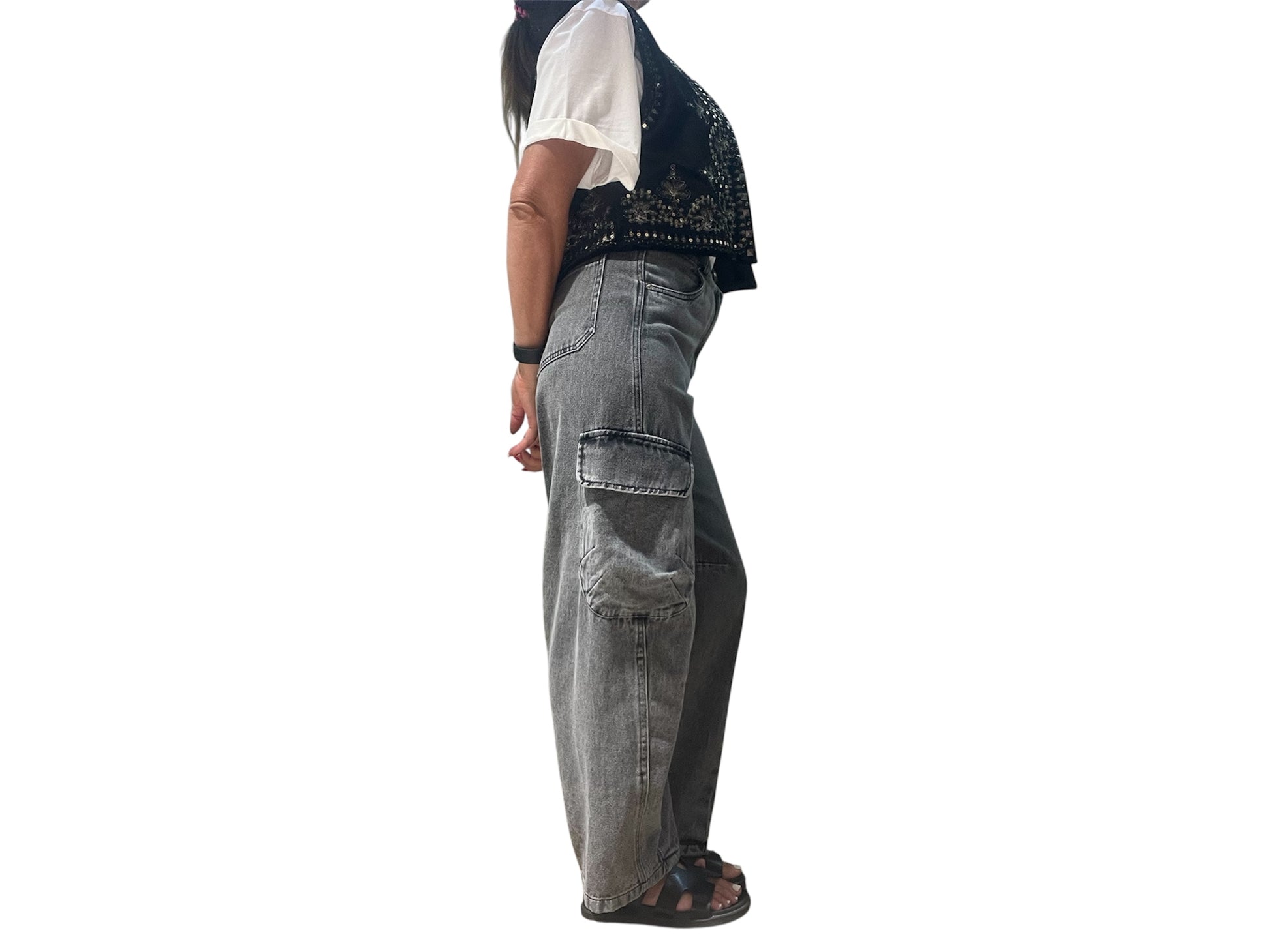 Pantaloni neri tensione in