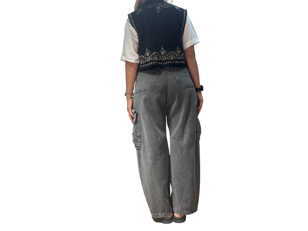 Pantaloni neri tensione in