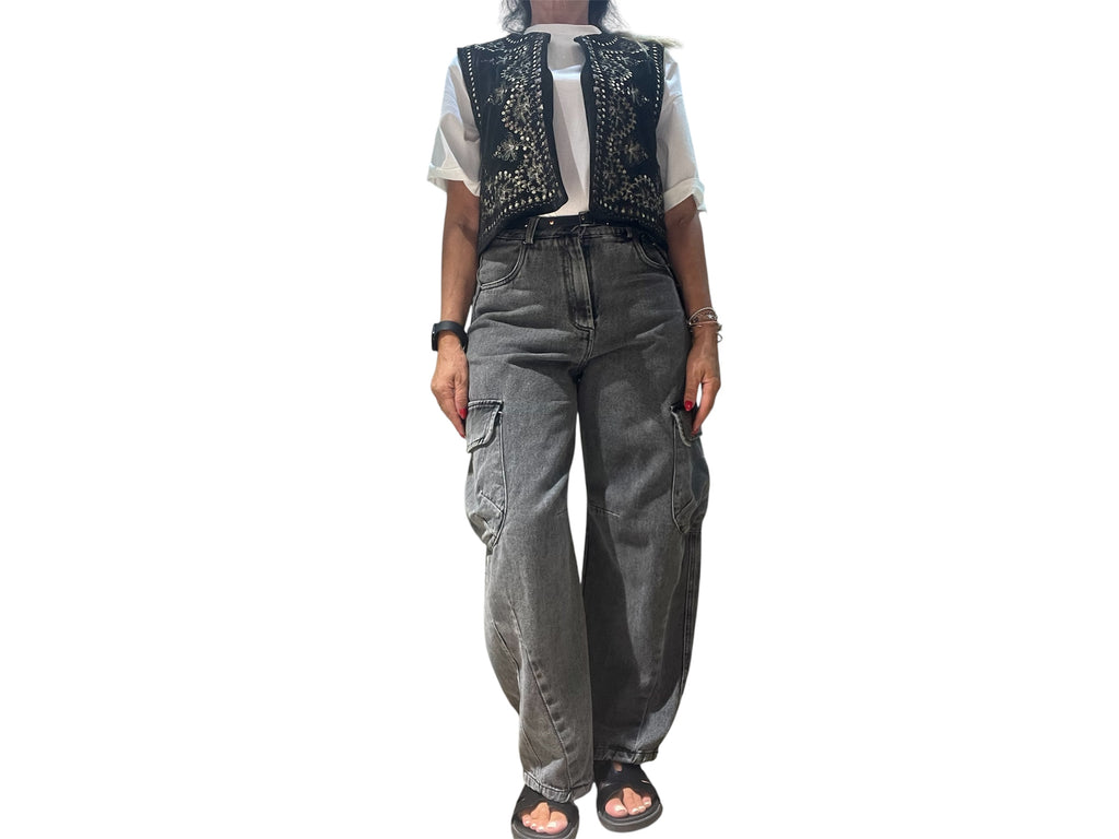 Pantaloni neri tensione in