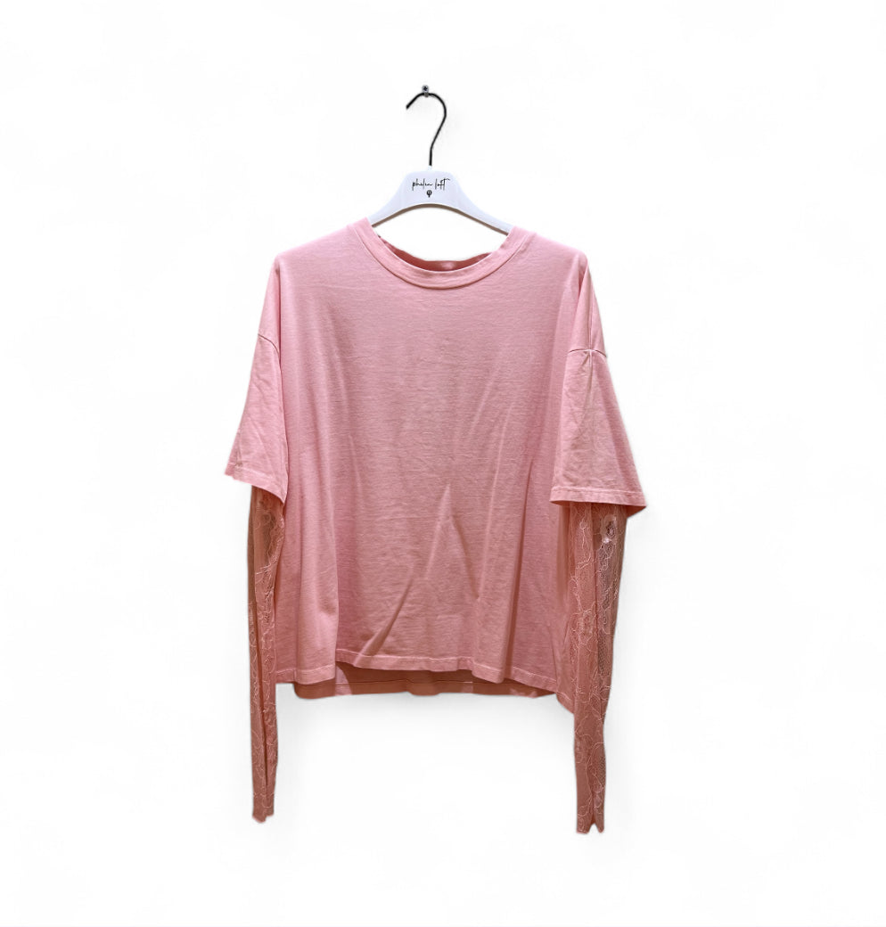 T shirt maglia c/pizzo Susy mix