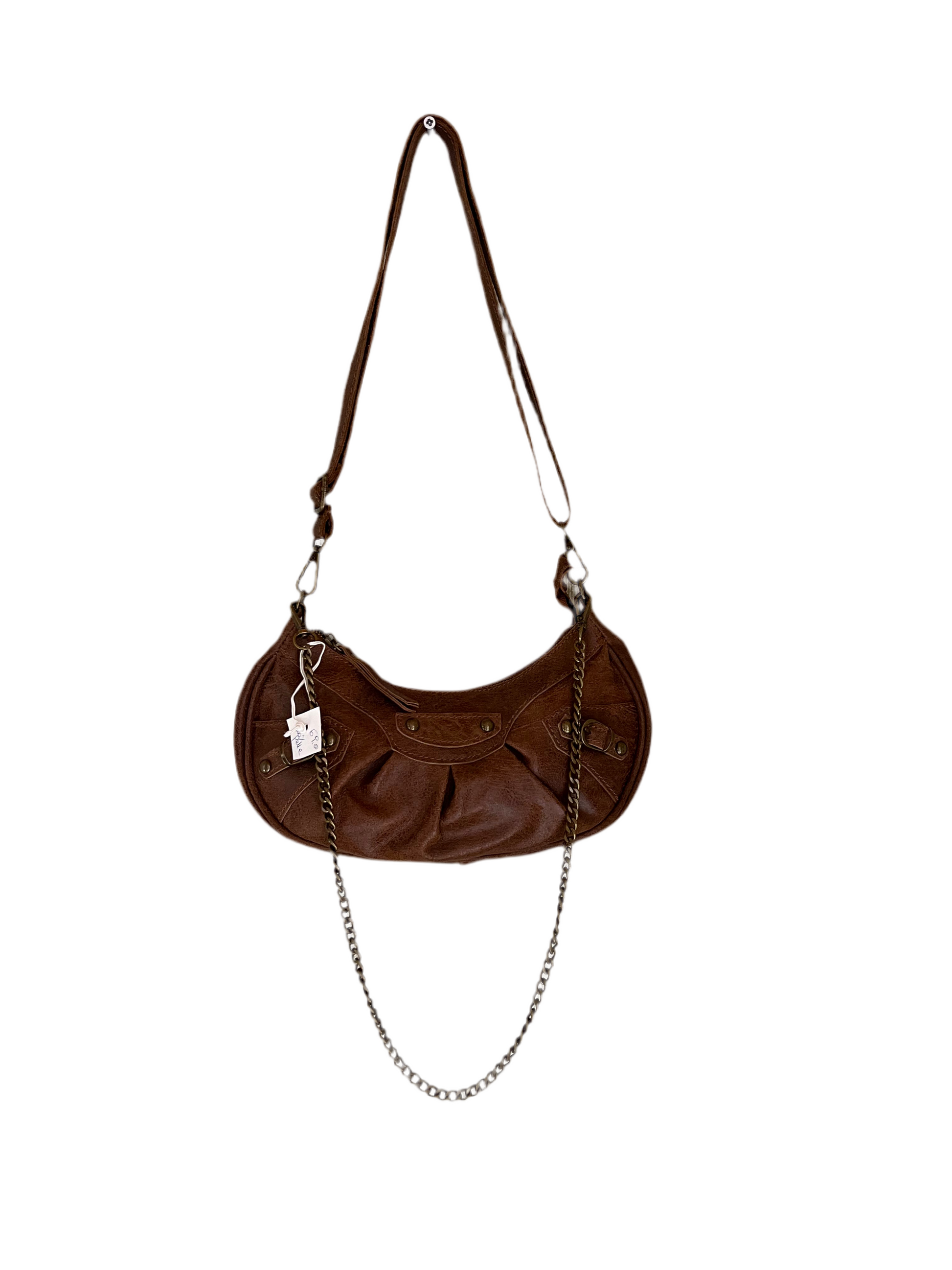 Borsa pelle con borchie