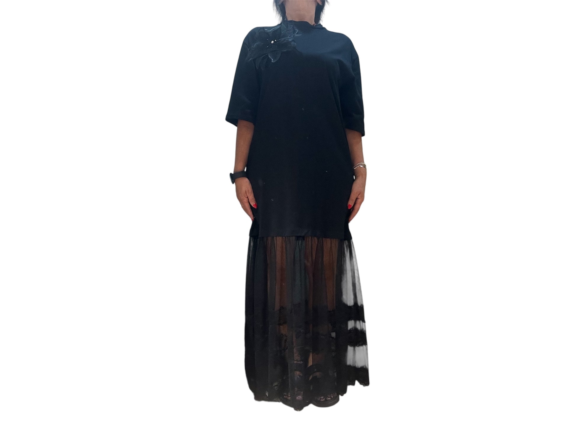 Abito nero tulle philia loft